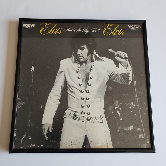 ELVIS PRESLEY Framed Vinyl Record Wall Art - Picture 1 of 4